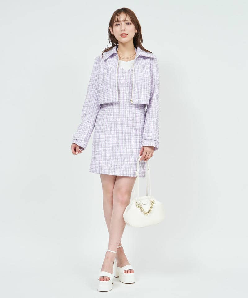 ファンシーツイードZIPジャケット 詳細画像 パープル 7