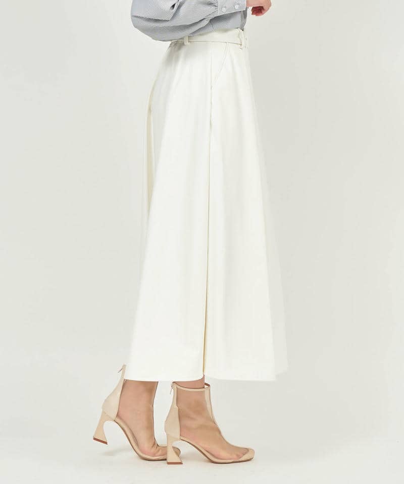 インナー付スリットフレアレザースカート 詳細画像 オフホワイト 2