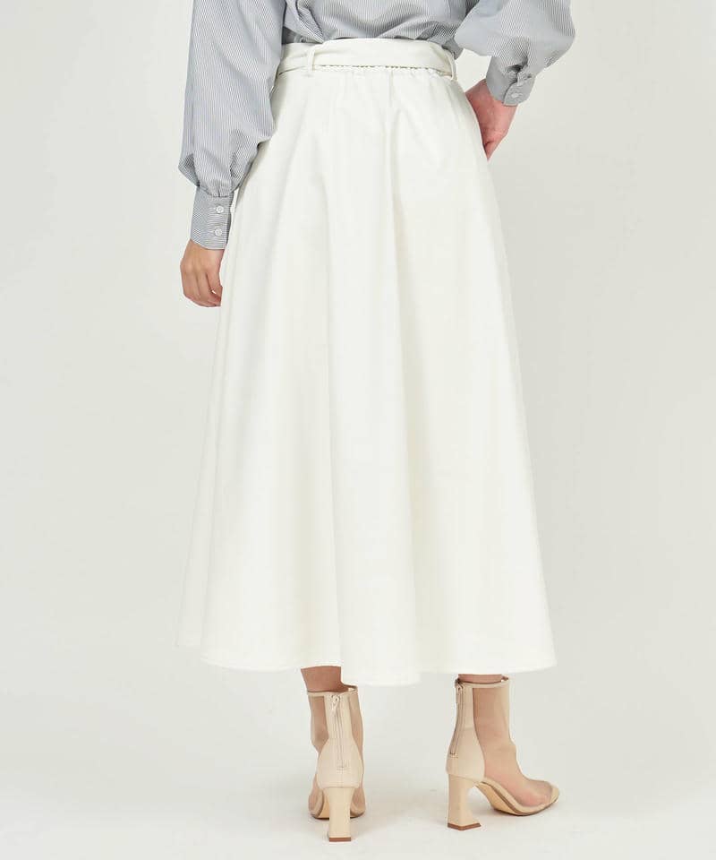 インナー付スリットフレアレザースカート 詳細画像 オフホワイト 3