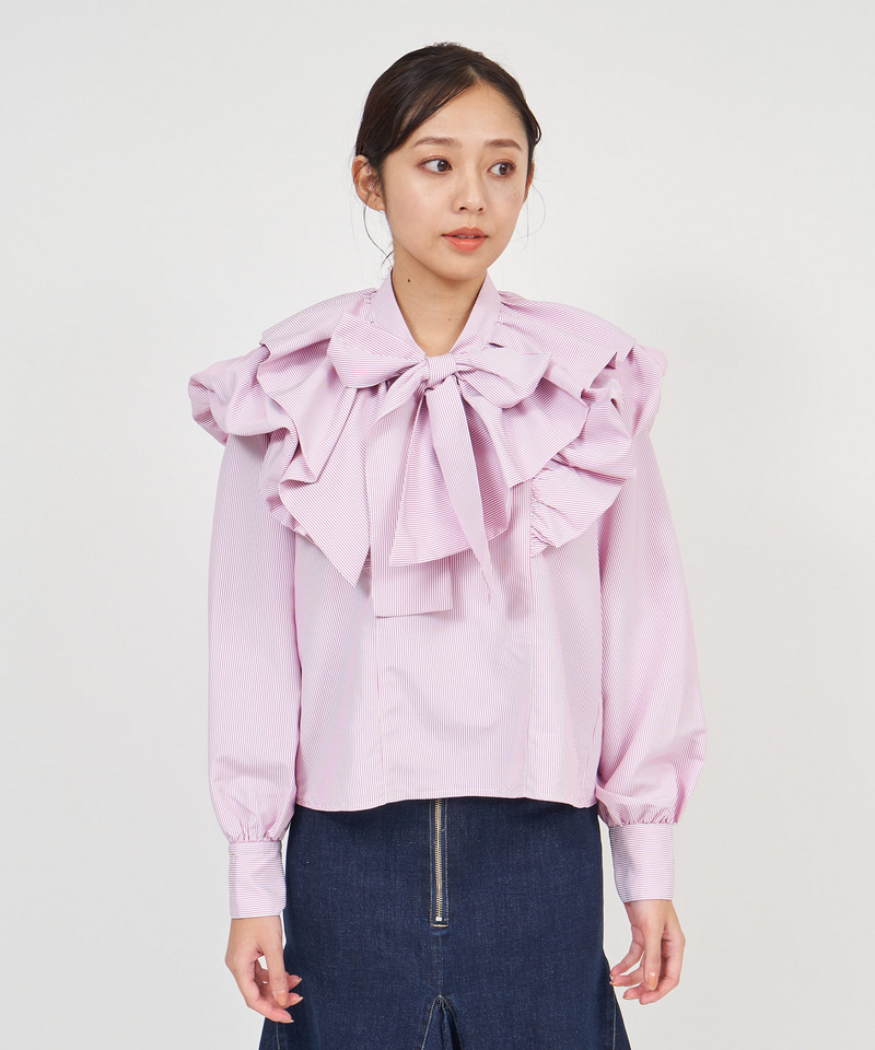 2wayラッフルケープカラーブラウス 詳細画像 オフホワイト 7