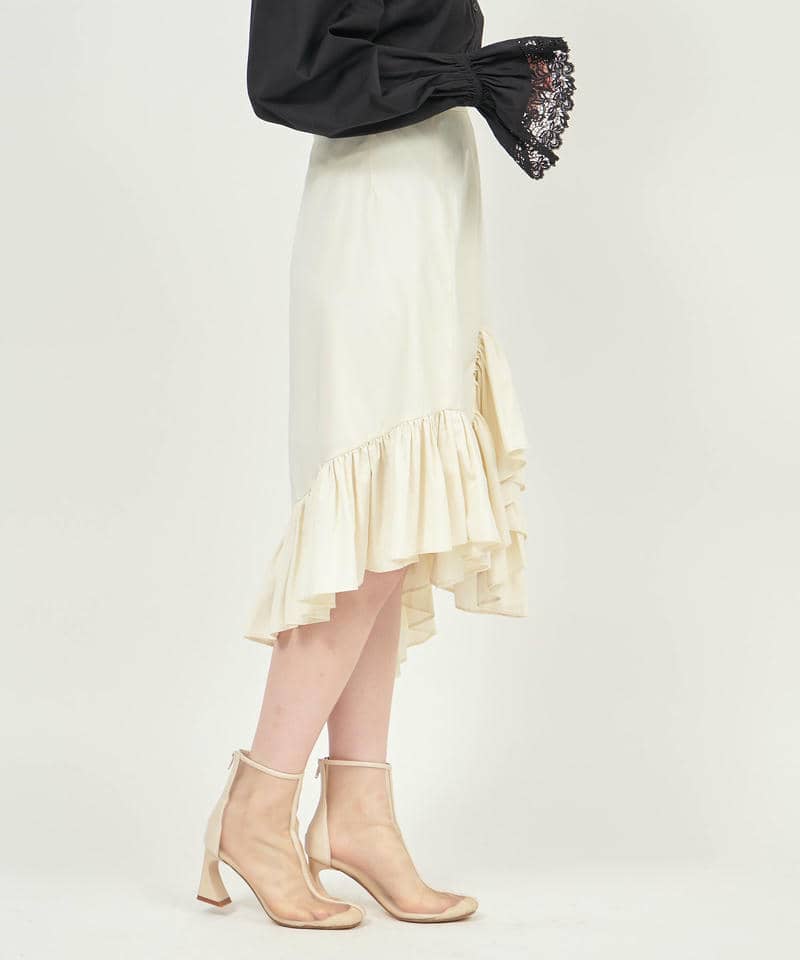 ラッフルフリルデザインスカート 詳細画像 オフホワイト 2