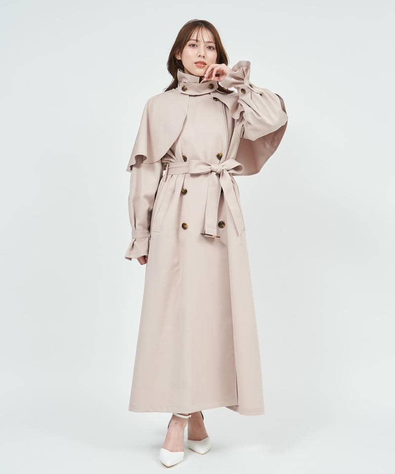 2wayケープ付トレンチコート 詳細画像 ベージュ 9