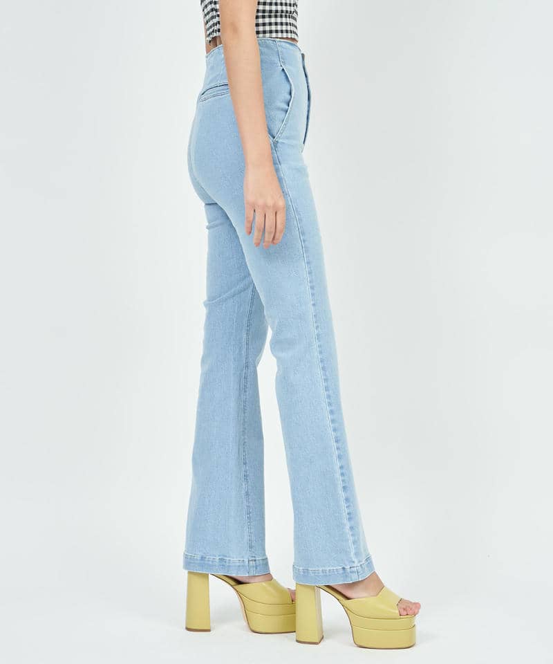 リボンベルトワイドストレートデニムパンツ 詳細画像 ブリーチ 2