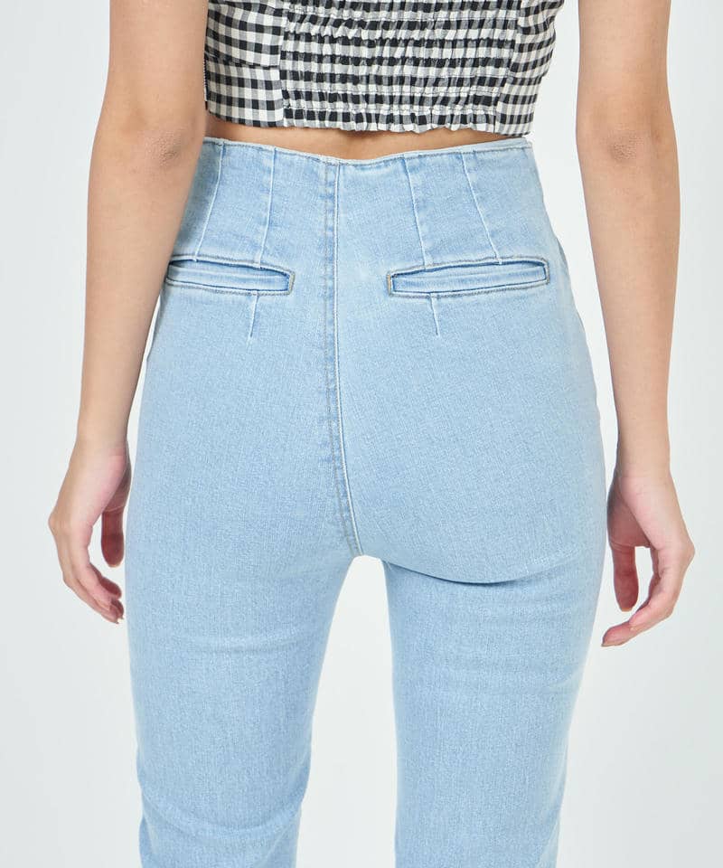 リボンベルトワイドストレートデニムパンツ 詳細画像 ブリーチ 4