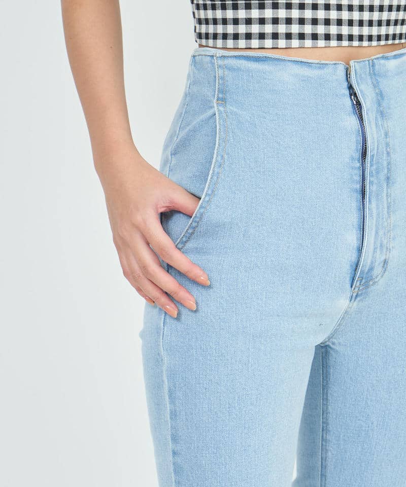 リボンベルトワイドストレートデニムパンツ 詳細画像 ブリーチ 5