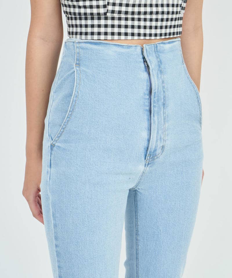 リボンベルトワイドストレートデニムパンツ 詳細画像 ブリーチ 6