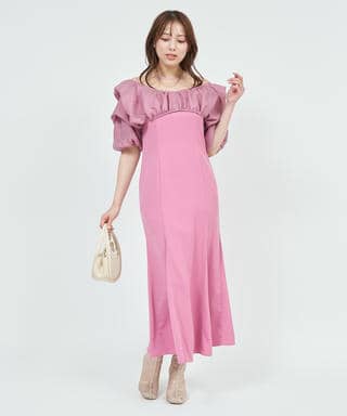 ボリュームブラウスレイヤードドレス