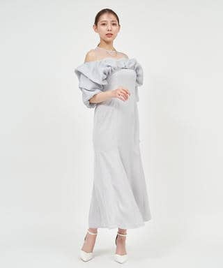 ボリュームブラウスレイヤードドレス