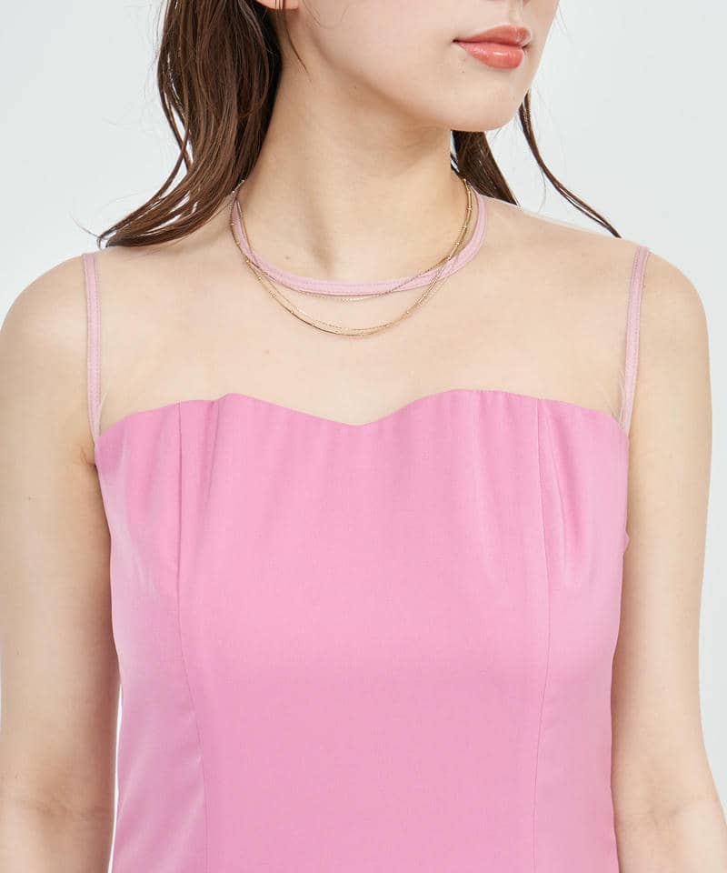 ボリュームブラウスレイヤードドレス 詳細画像 ピンク 6