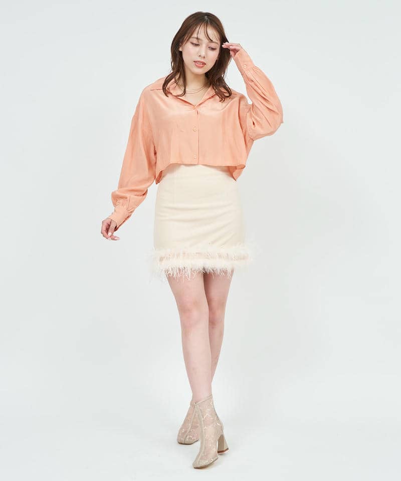 フェザーミニスカート 詳細画像 ベージュ 2