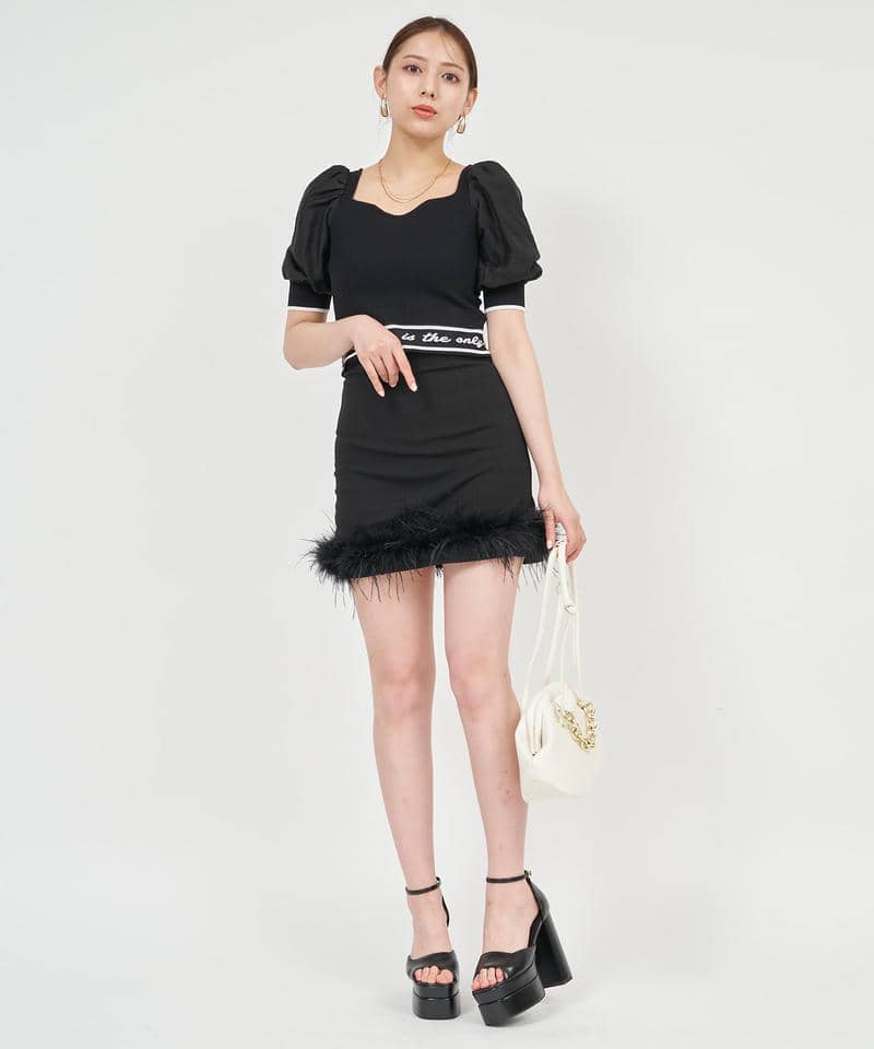 フェザーミニスカート 詳細画像 ブラック 2