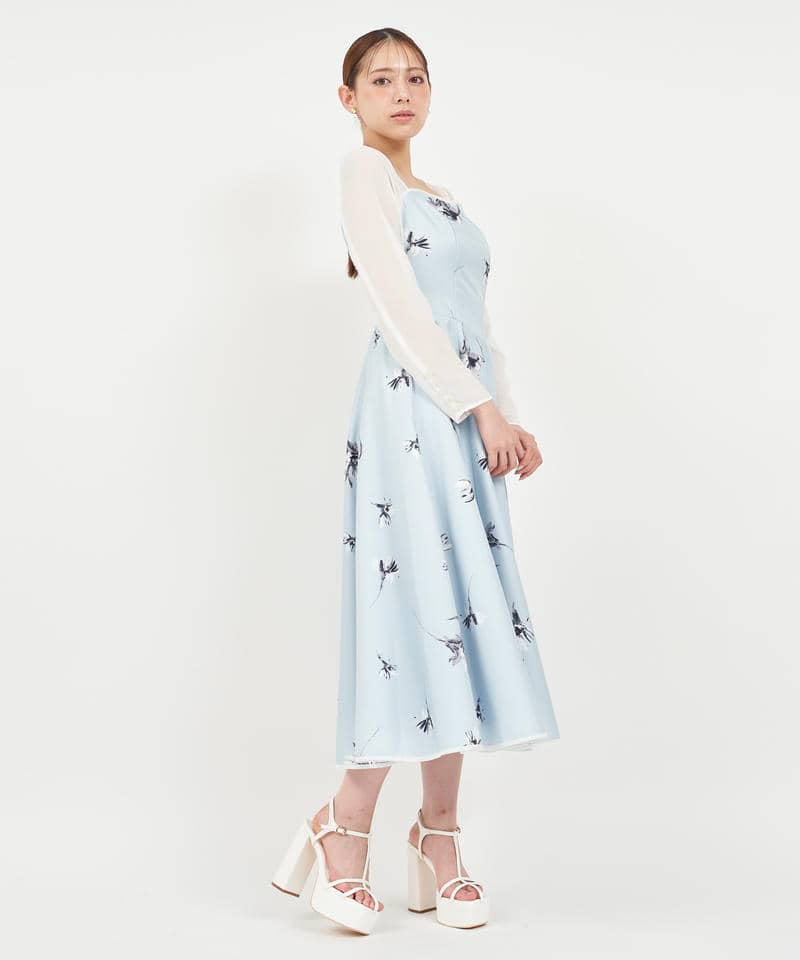 ブラウスドッキングコルセットワンピース 詳細画像 ブルー系 1