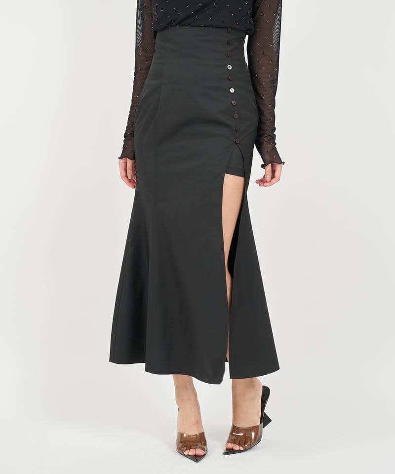 インナーミニディープスリットスカート 詳細画像 ブラック 1