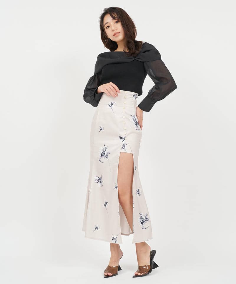 インナーミニディープスリットスカート 詳細画像 ベージュ系 2