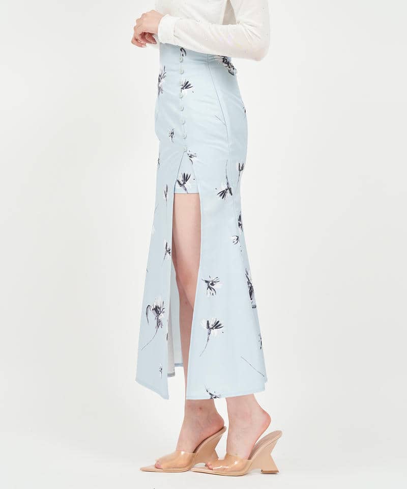 インナーミニディープスリットスカート 詳細画像 ブルー系 2