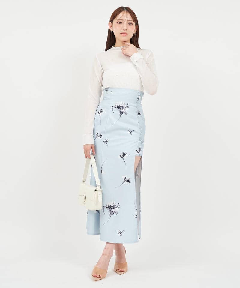 インナーミニディープスリットスカート 詳細画像 ブルー系 8