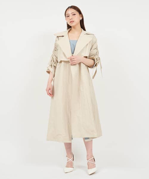 ドロストギャザートレンチコート 詳細画像