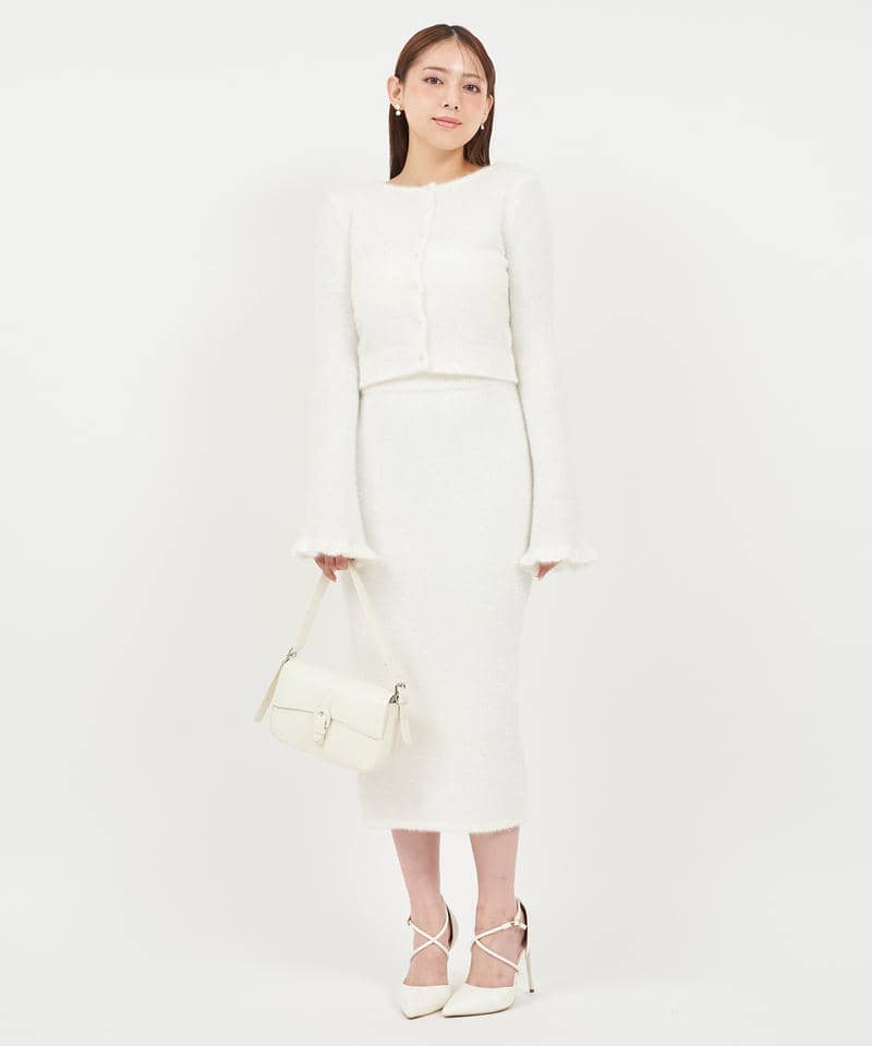 ラメフィルムニットセットアップ 詳細画像 オフホワイト 1