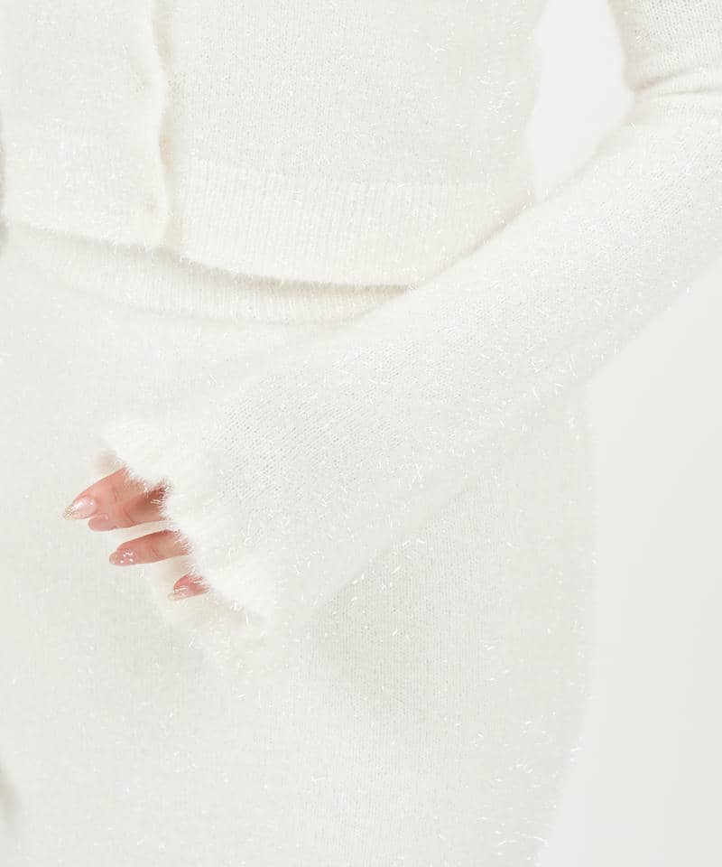 ラメフィルムニットセットアップ 詳細画像 オフホワイト 5