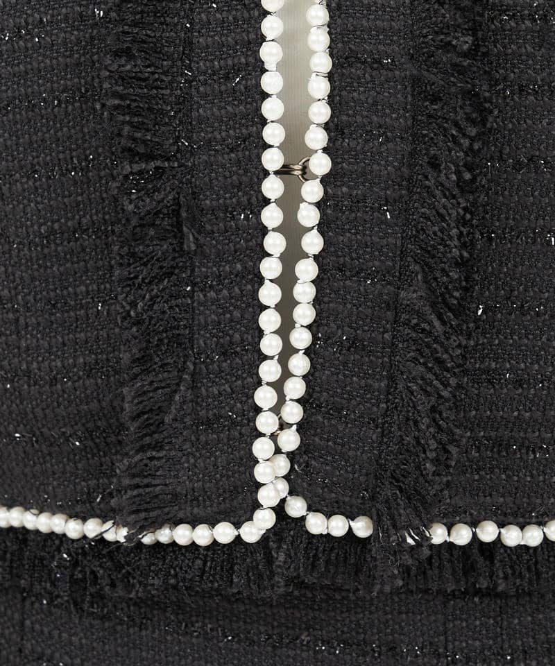 パールトリミングツイードジャケット 詳細画像 ブラック 6