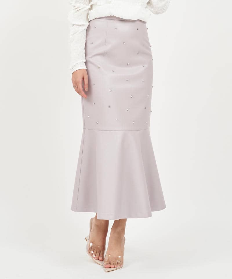 フェイクレザービジューマーメイドスカート 詳細画像 パープル 2