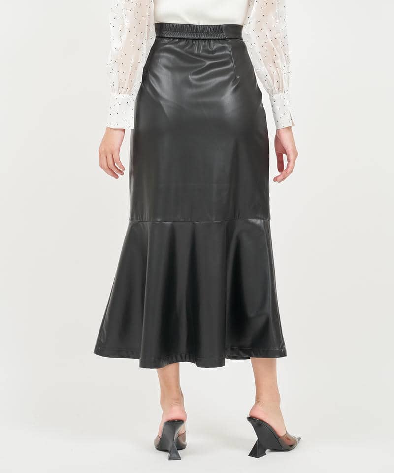 フェイクレザービジューマーメイドスカート 詳細画像 ブラック 3