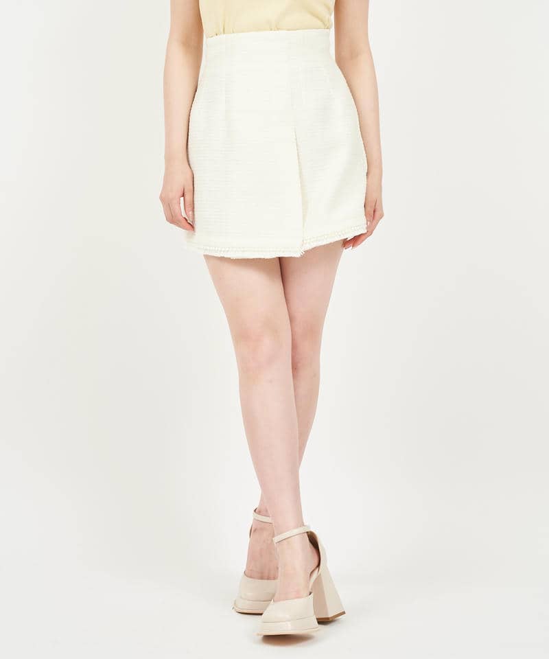 パールトリミングツイードスカート 詳細画像 オフホワイト 1