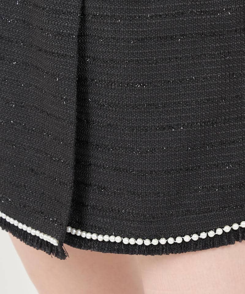 パールトリミングツイードスカート 詳細画像 ブラック 7