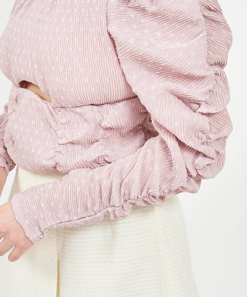 ドットドビーホルターネックカットアウトトップス 詳細画像 ピンク 6