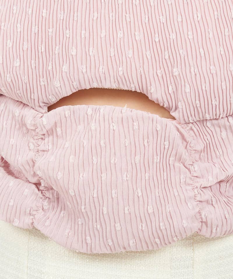 ドットドビーホルターネックカットアウトトップス 詳細画像 ピンク 7