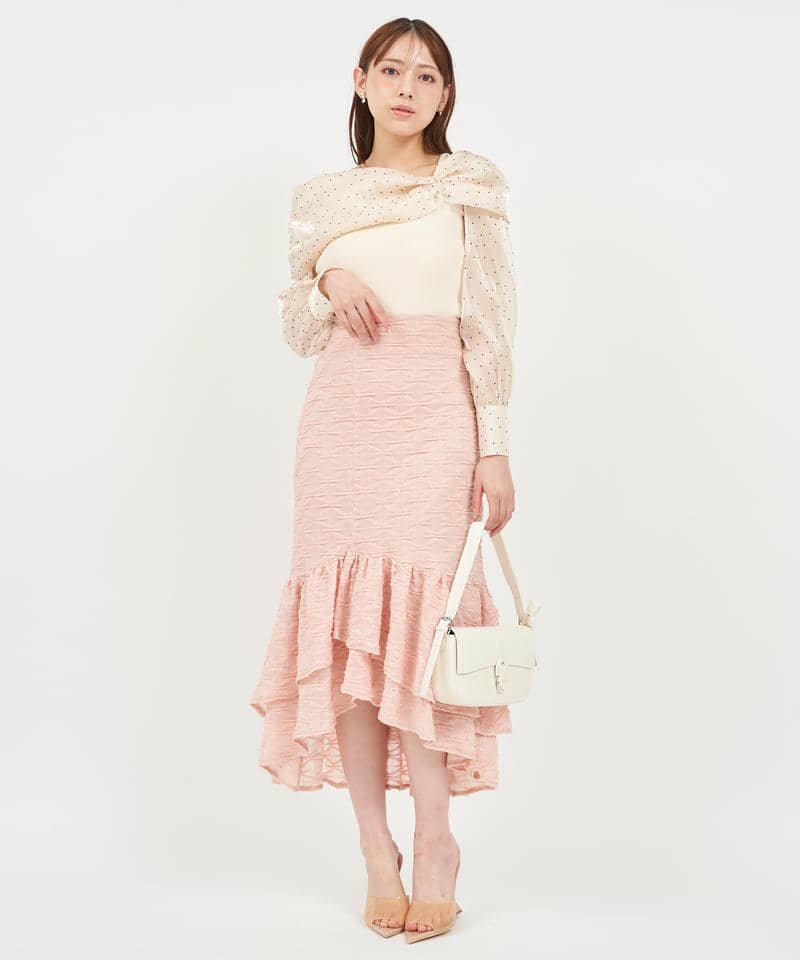 キラキラモールシアーマーメイドスカート 詳細画像 ピンク 2