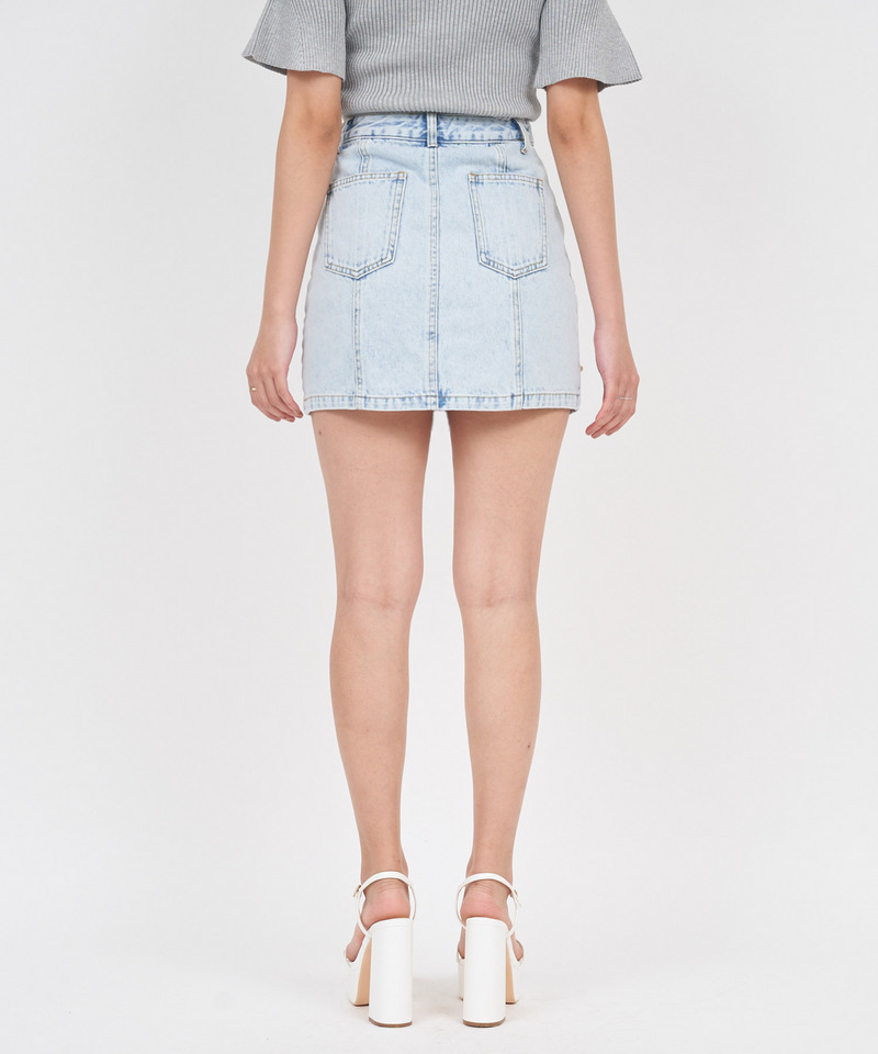 デザインデニムミニスカート 詳細画像 デニムブルー 4