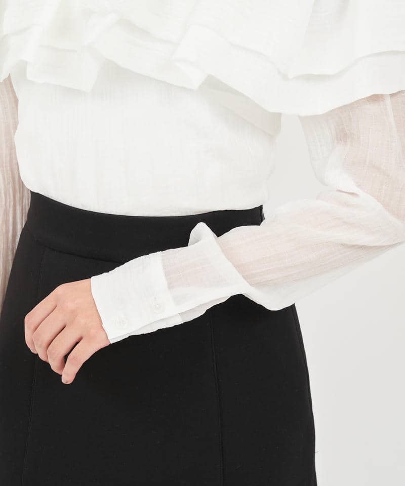 ラッフルオフショルシャツブラウス 詳細画像 オフホワイト 5
