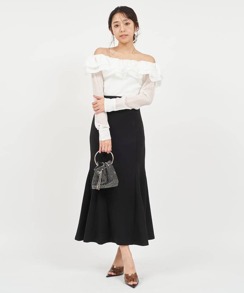 ラッフルオフショルシャツブラウス 詳細画像 オフホワイト 9