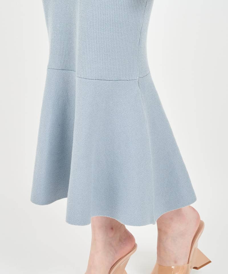 ティアードラッフルニットマーメイドワンピース 詳細画像 ブルー 7