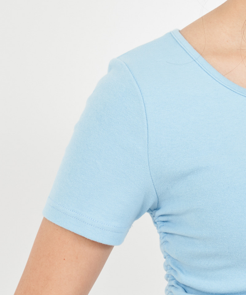 ラインストーンエンブレムドロストギャザートップス 詳細画像 オフホワイト 6