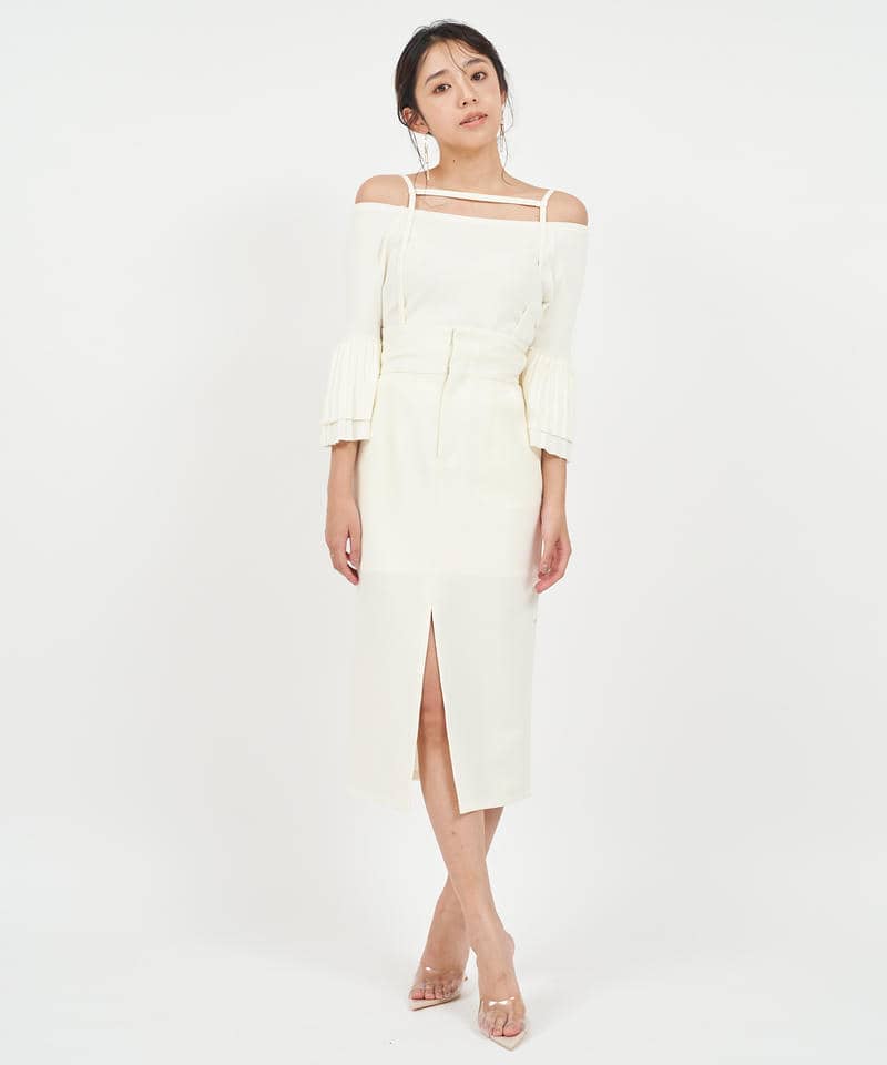 ラインサスペンダー付タイトスカート 詳細画像 オフホワイト 1