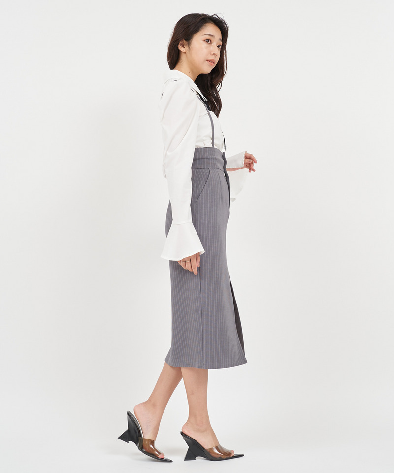 ラインサスペンダー付タイトスカート 詳細画像 オフホワイト 2