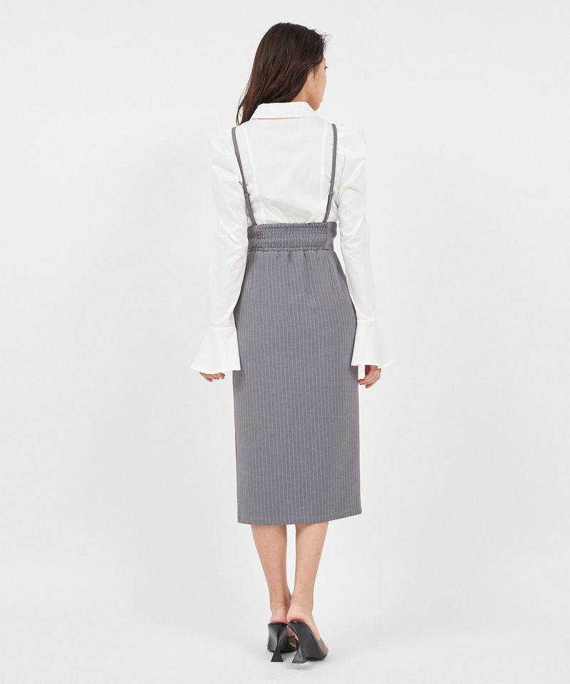 ラインサスペンダー付タイトスカート 詳細画像 オフホワイト 3