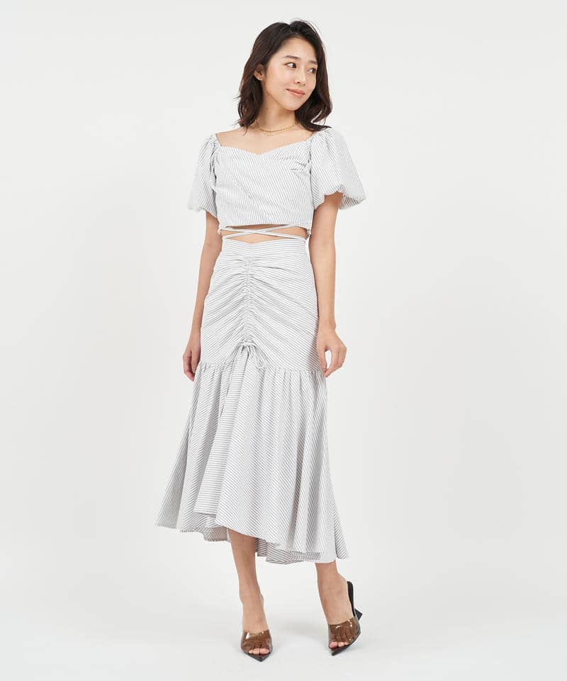 フロントギャザーボリュームスカート 詳細画像 オフホワイト 2