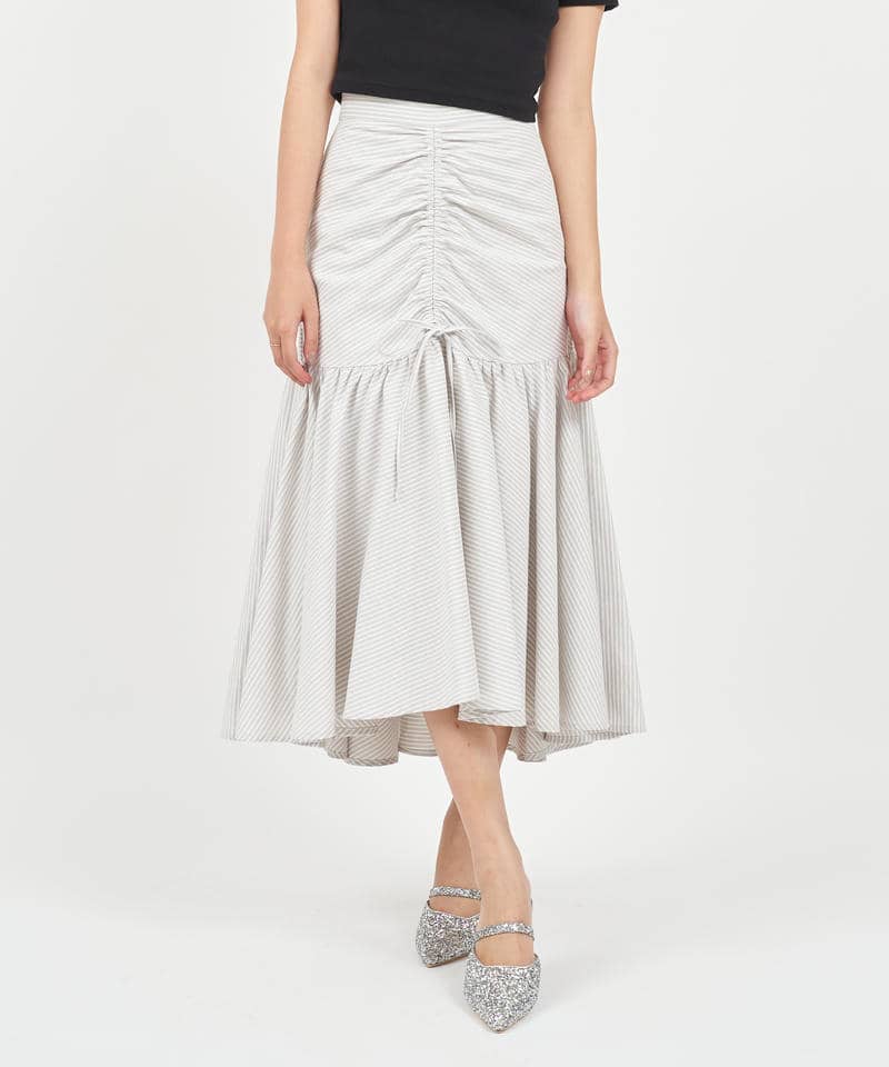 フロントギャザーボリュームスカート 詳細画像 ベージュ 1