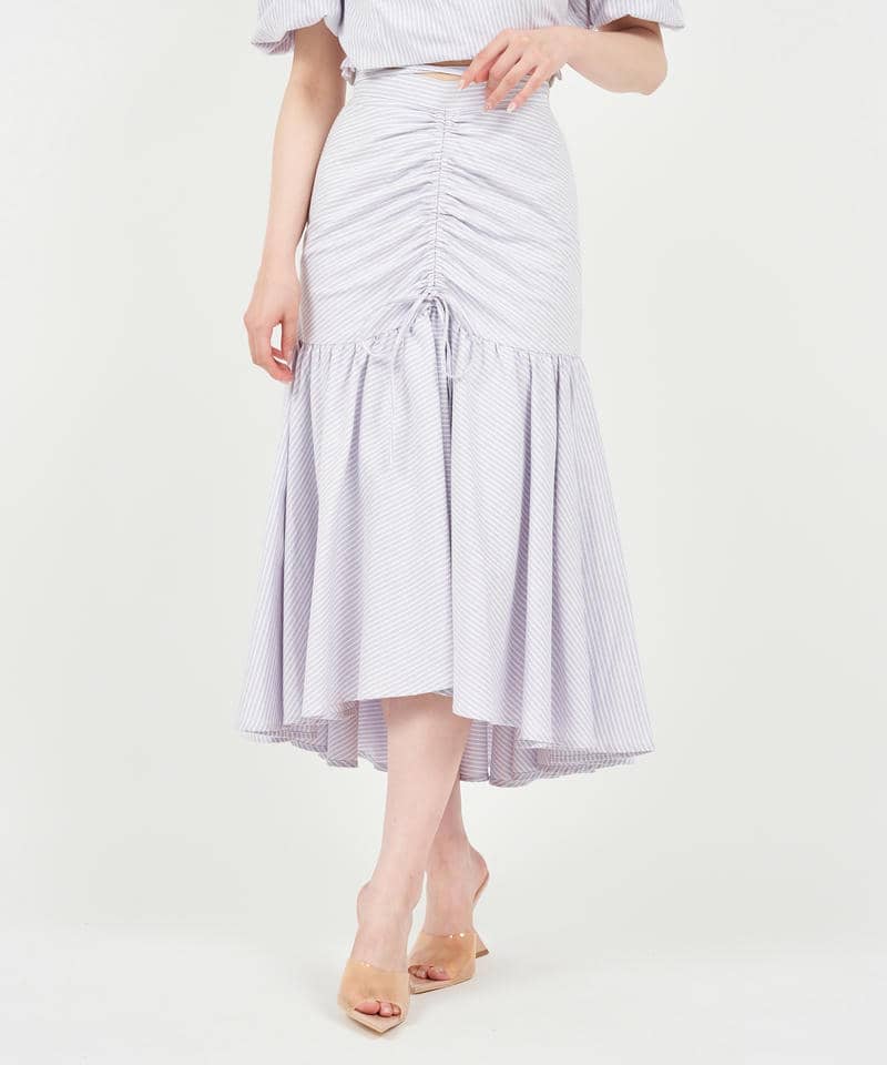 フロントギャザーボリュームスカート 詳細画像 パープル 1