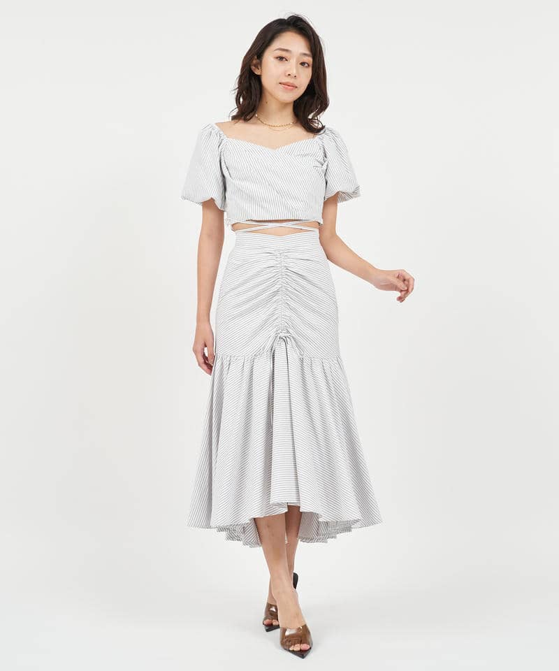 ウエストクロスタックカシュクールトップス 詳細画像 オフホワイト 2