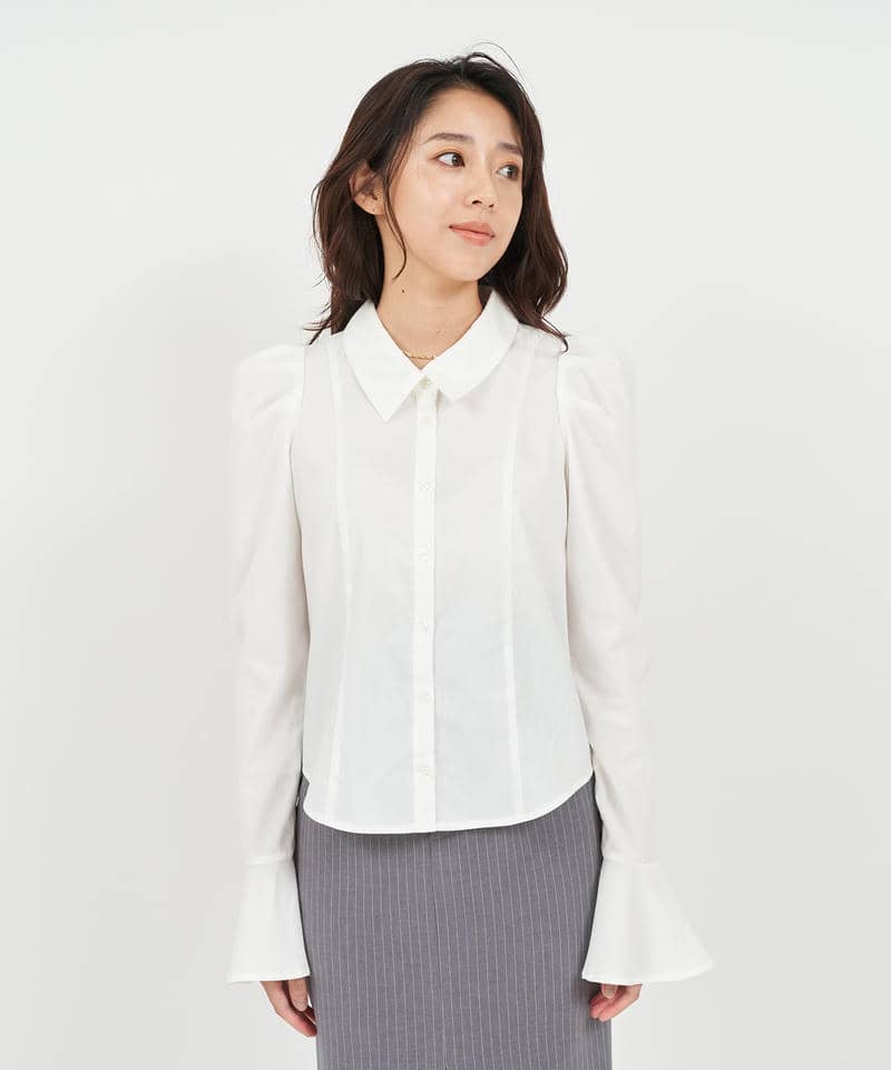 リボンタイ付タイトシャツ 詳細画像 オフホワイト 8
