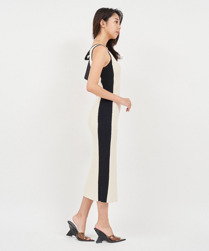 ショルダーリボンダイヤネックタイトワンピース 詳細画像 ピンク 2