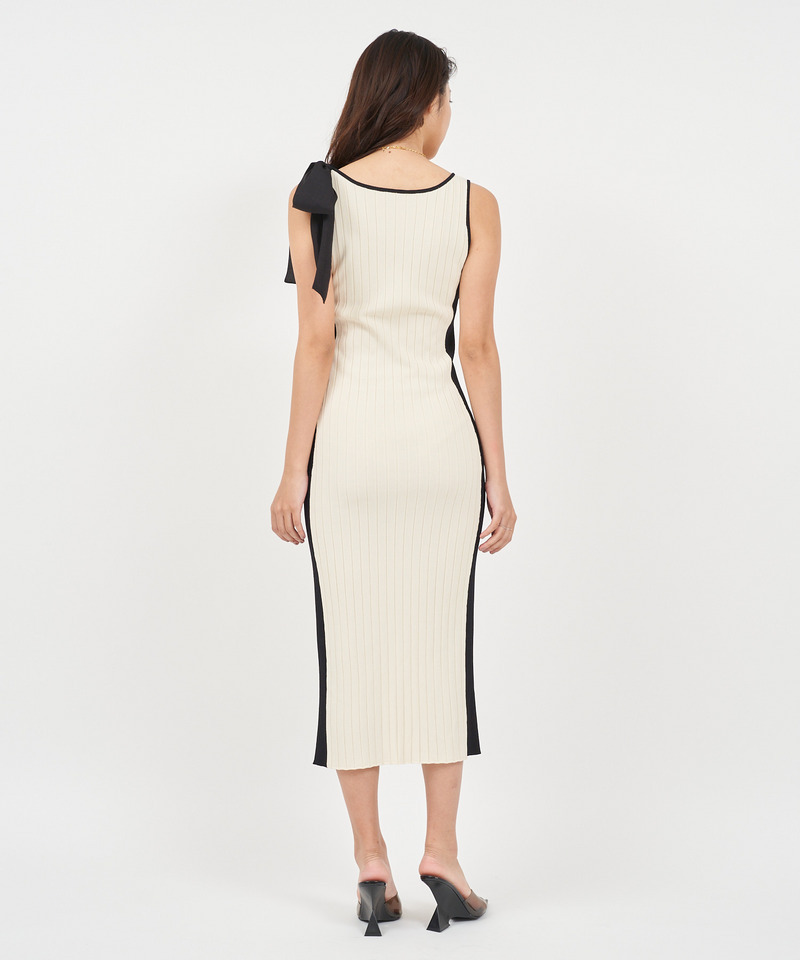 ショルダーリボンダイヤネックタイトワンピース 詳細画像 ピンク 3