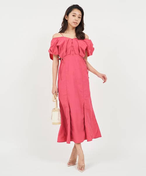 ウエストカットアウトマーメイドワンピース 詳細画像