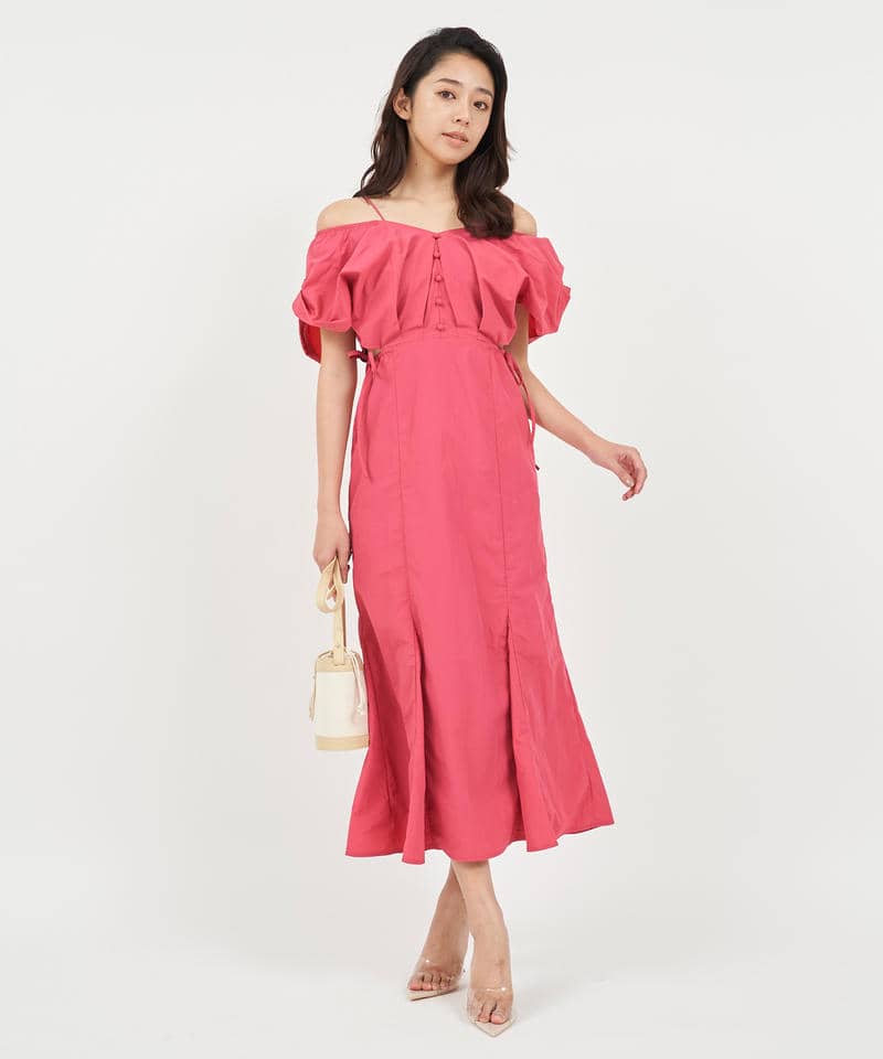 ウエストカットアウトマーメイドワンピース 詳細画像 ピンク 1