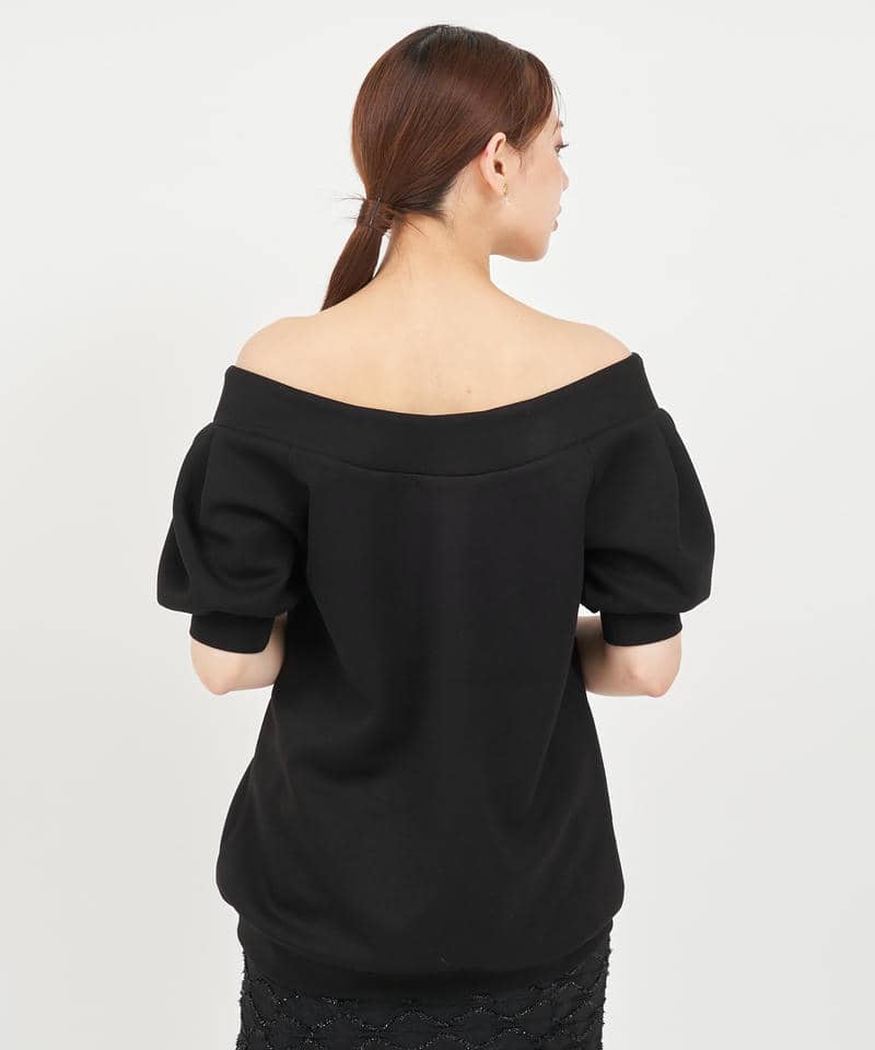 ネオプレーンオフショルトップス 詳細画像 ブラック 3