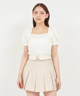 チェーン付パフスリーブカットソー